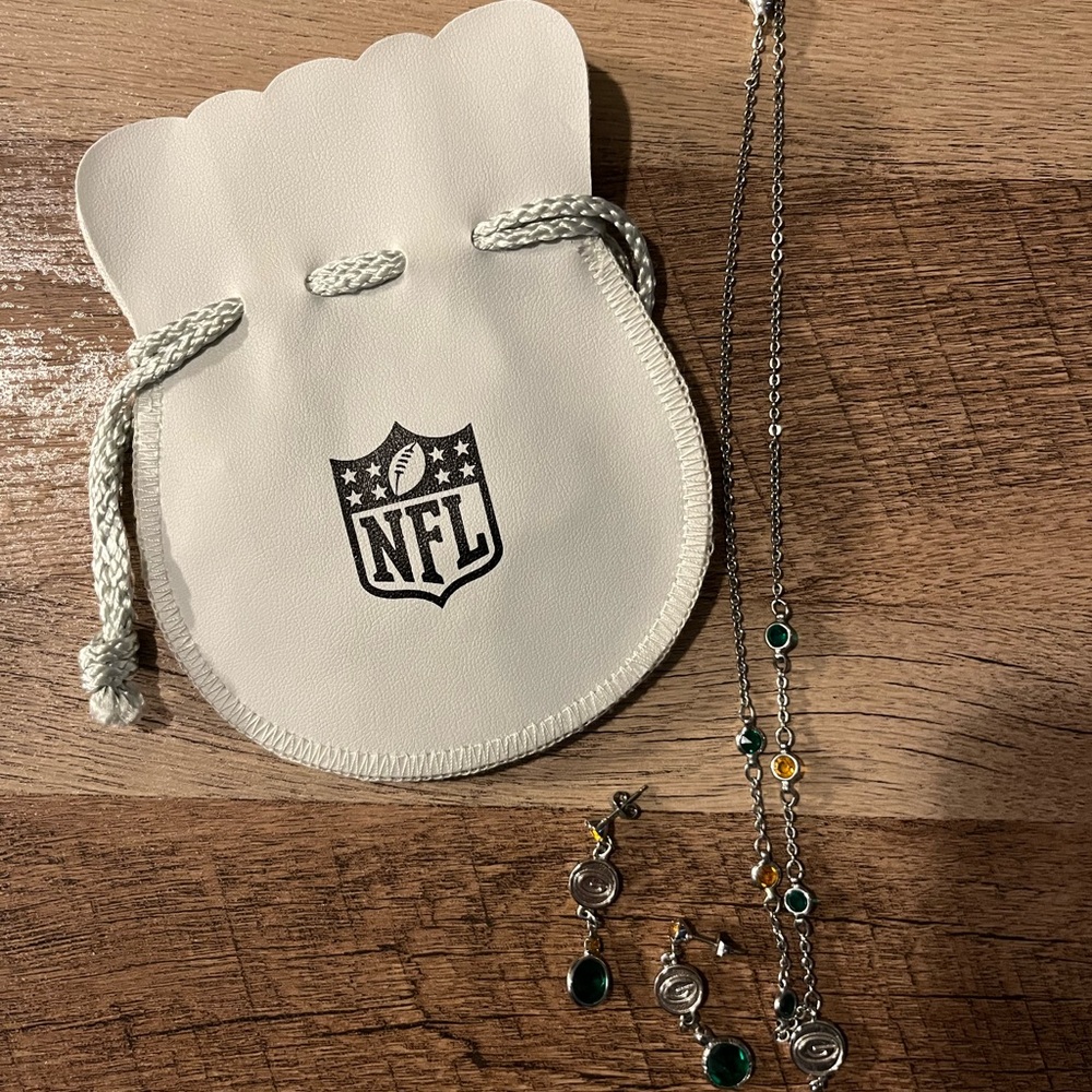NFL Silver Packers Jewelry Set